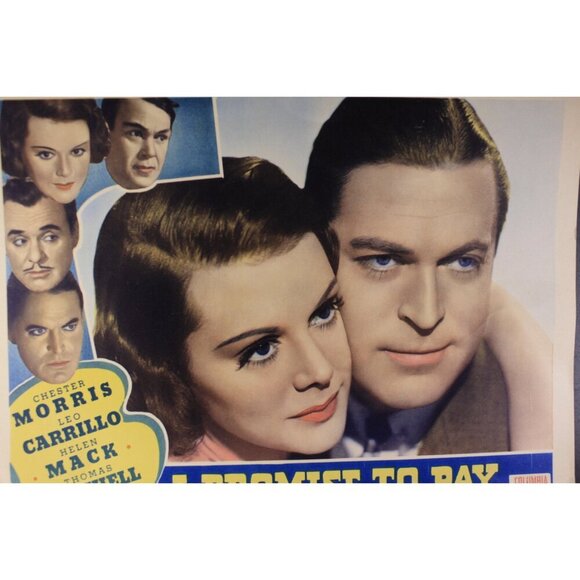 1937 Lobby card 11x14" Chester Morris / Helen Mack, I Promise to Pay pre-WWII - Picture 2 of 9